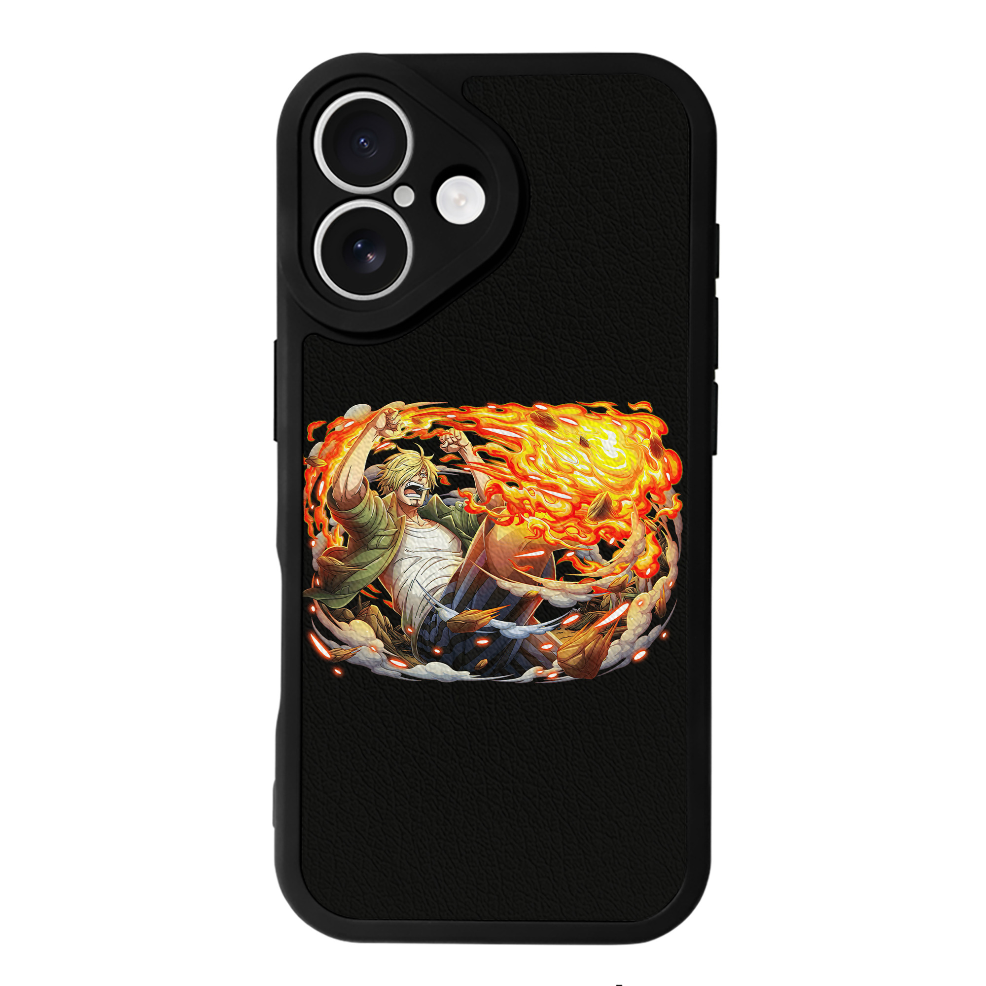 （画像用） ワンピース サンジ ONE PIECE Sanji 【iPhone 16シリーズ対応】シリコンスマホケース（レザー調） 材質：シリコン